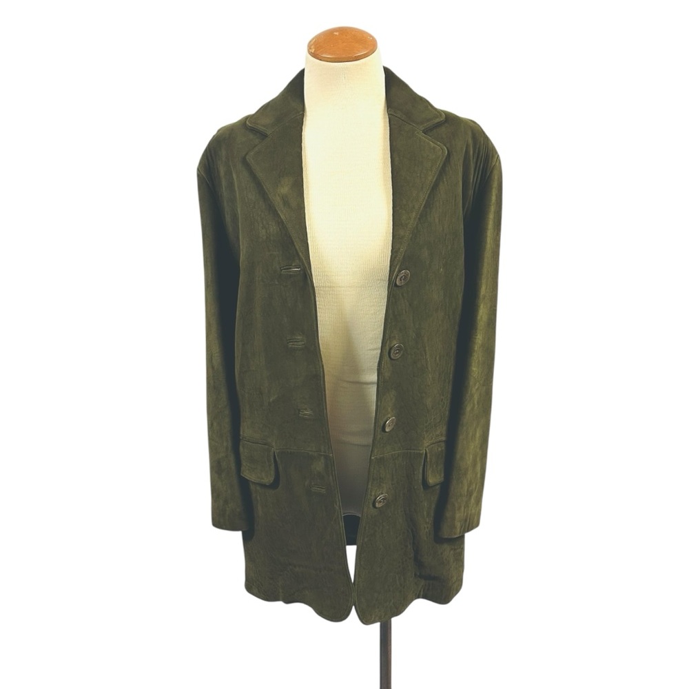 Coach Olive Green Suede Leather Jacket